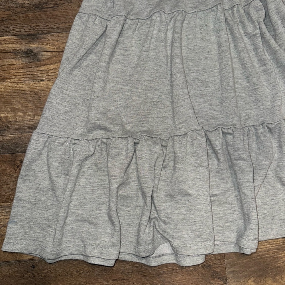 Como Vintage women’s Large heather Gray Ruffle Hem Dress - Picture 2 of 3